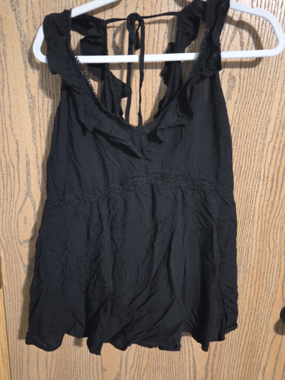 torrid Black Ruffle Strap Tank